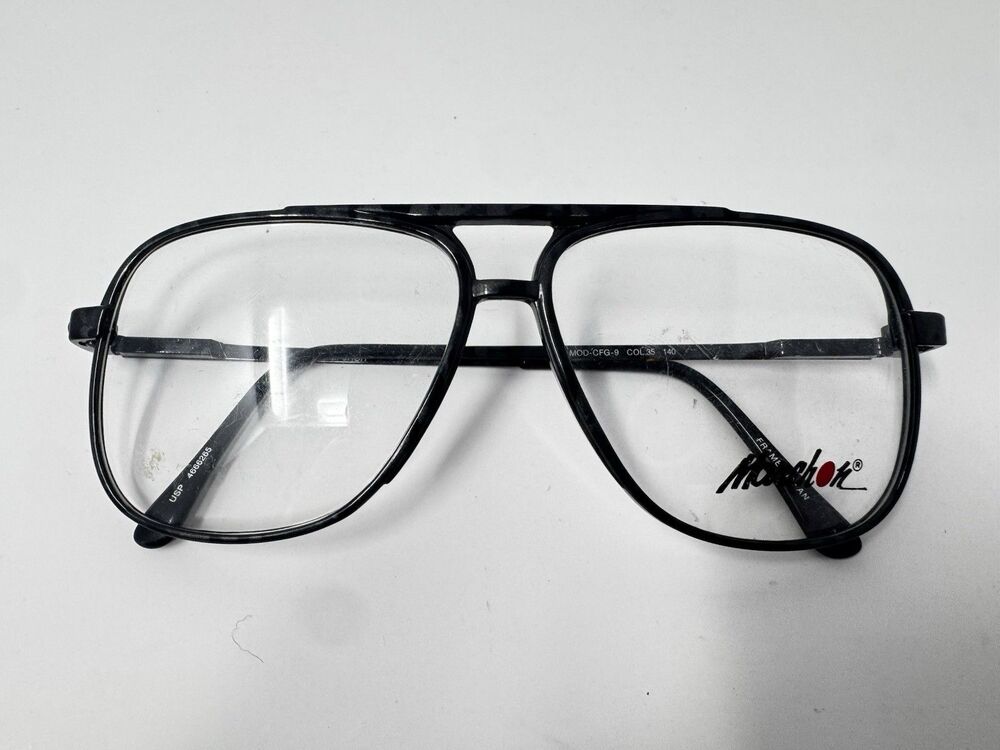 Marchon CFG-9 Col. 35 Black Sunglass Eyeglass Frames 56-13-140 Made in Japan NOS